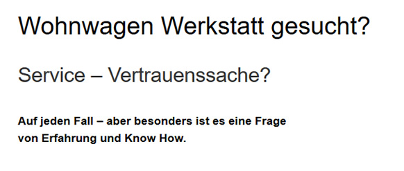 Wohnwagen, Campingbus Werkstatt für  Linkenheim-Hochstetten